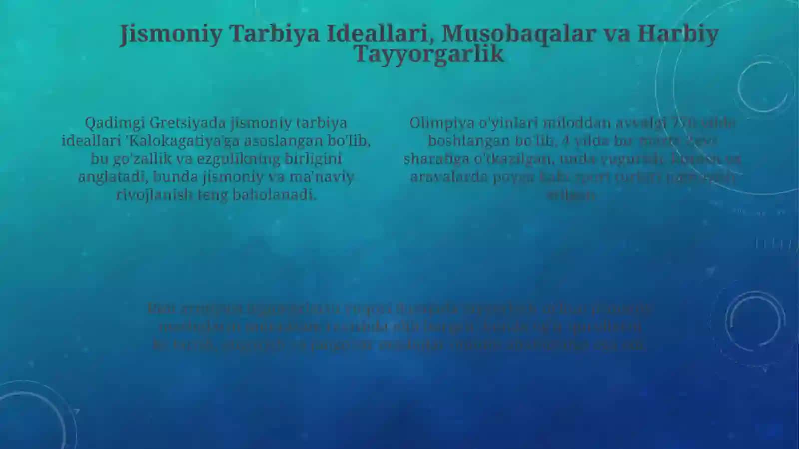 Qadimgi yunon-rum falsafasi, tibbiyoti va sanʼatida jismoniy tarbiya masalalari 4