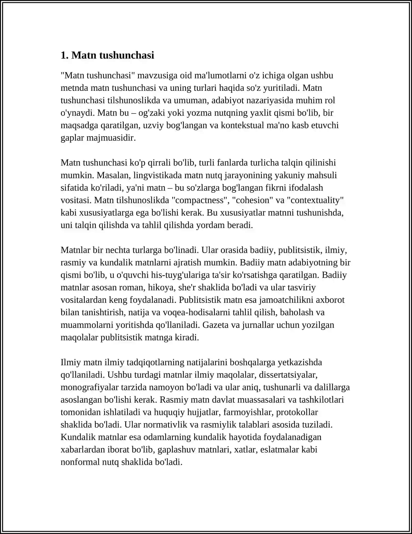 MATN VA ULARNING TURLARI 4