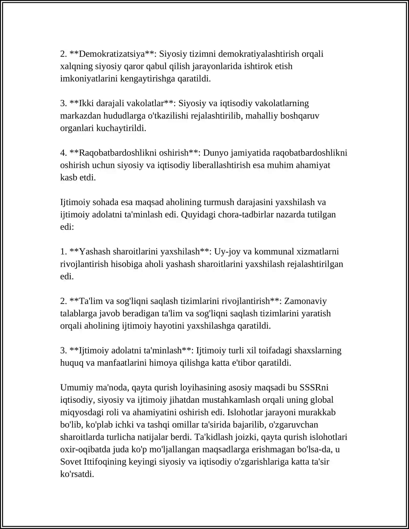 QAYTA QURISH (REKONSTRUKSIYA) LOYIXASINI ISHLAB CHIQISH 4