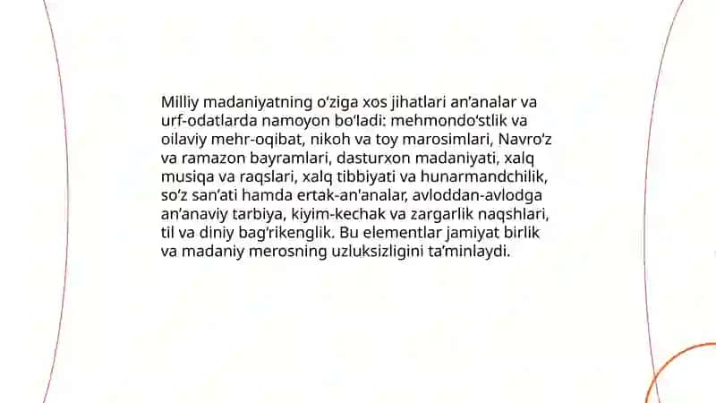 Ozbekiston xalqining manaviy merosi va milliy madaniyatning oziga xos jihatlari 4