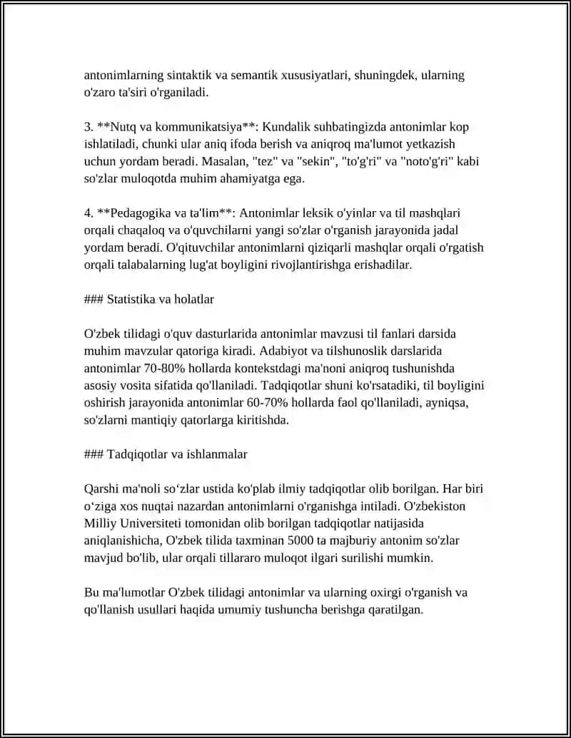 ANTONIMLARNING QÒLLANILISHI 4