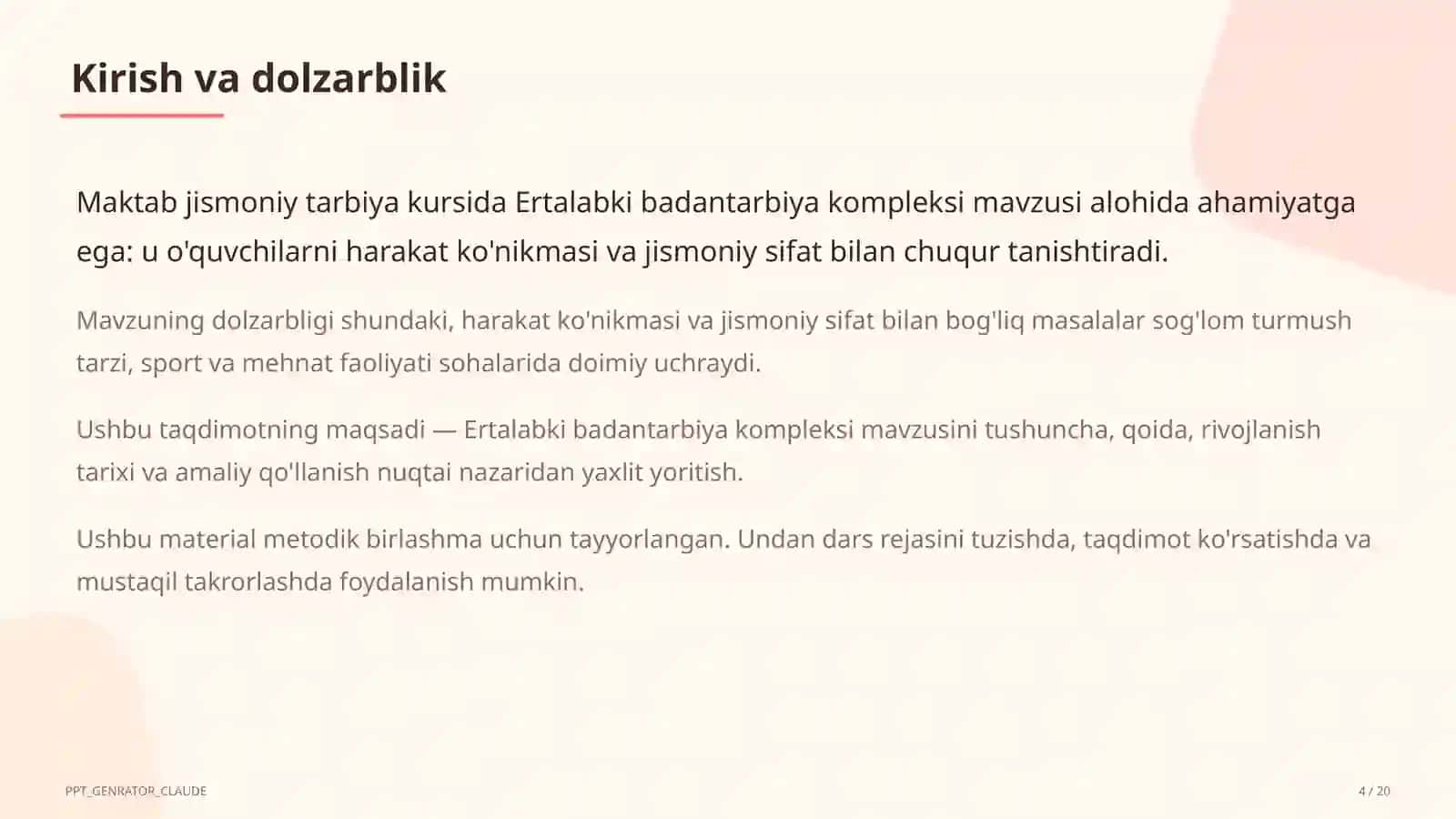 Ertalabki badantarbiya kompleksi (1-sinf) 4