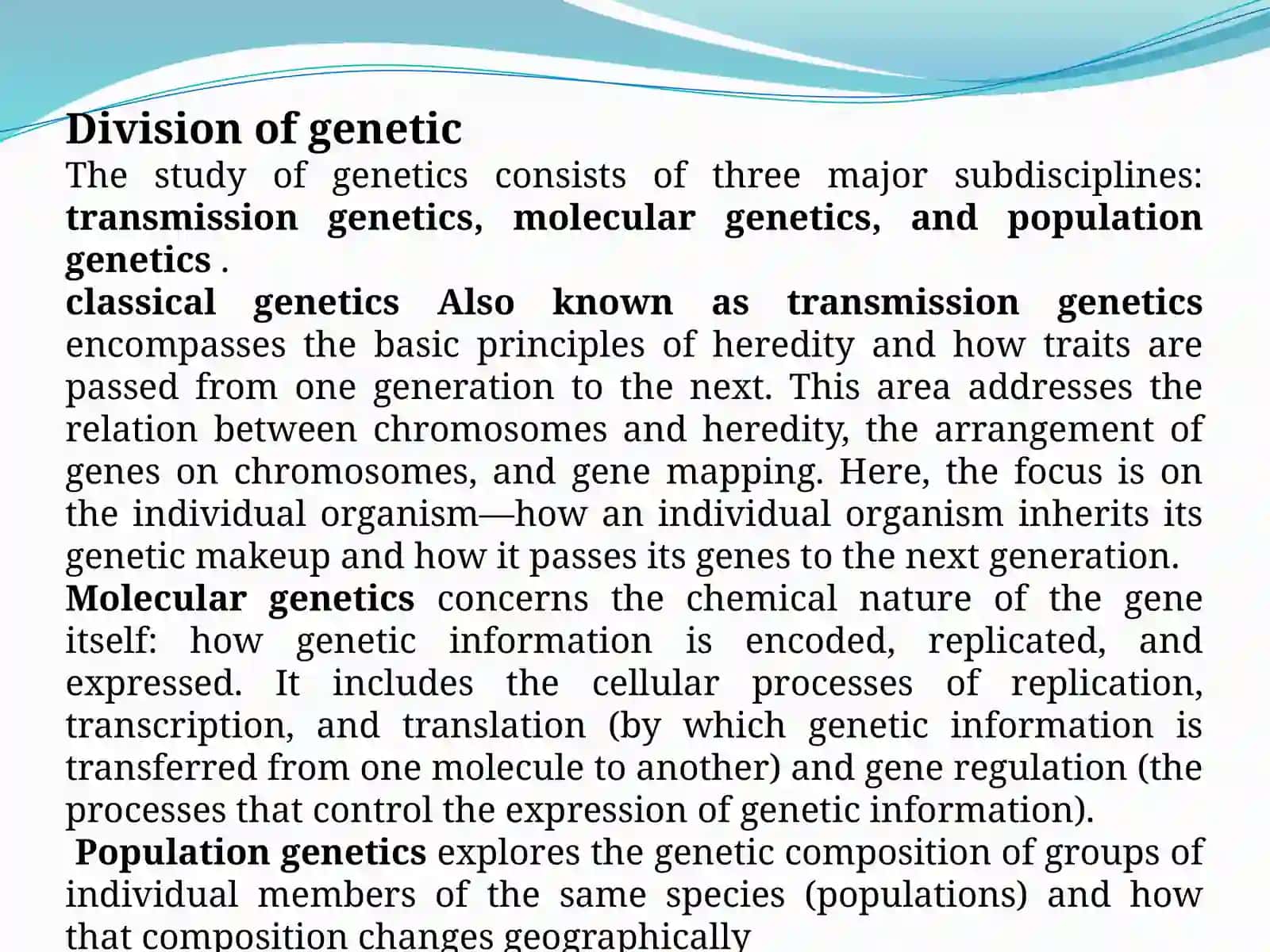 genetic course lecture 4