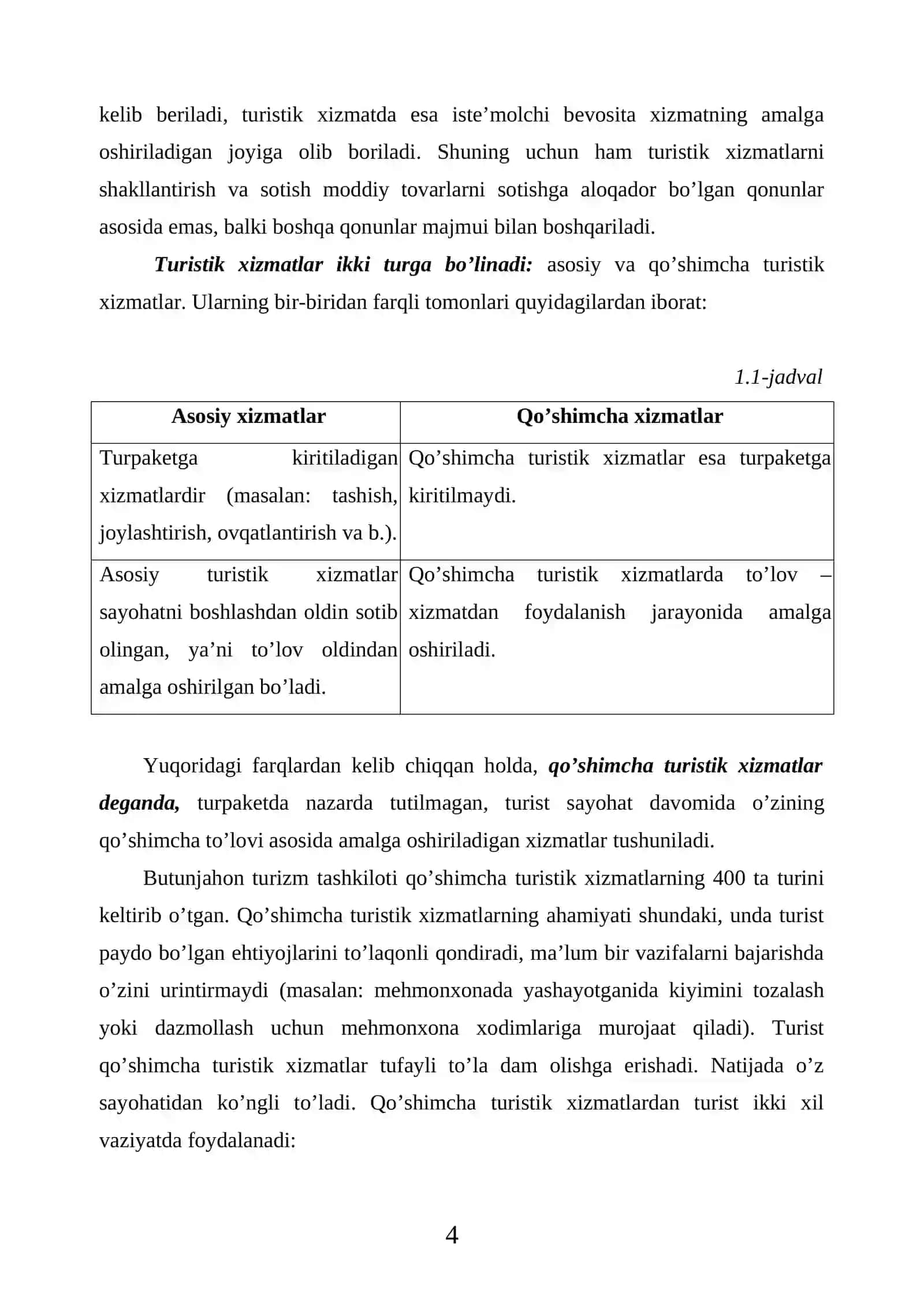 Turistik xizmatlar va mahsulotlar 4