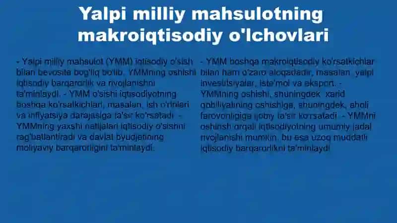 Milliy iqtisodiyot va uning makroiqtisodiy oʻlchamlari 4
