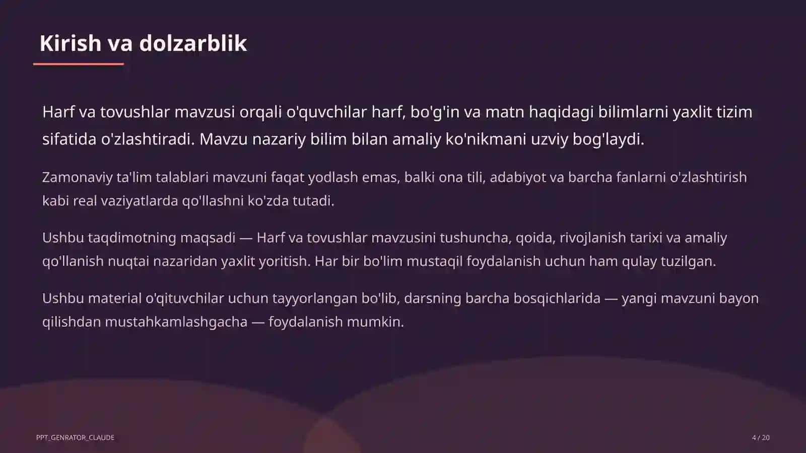 Harf va tovushlar (1-sinf) 4