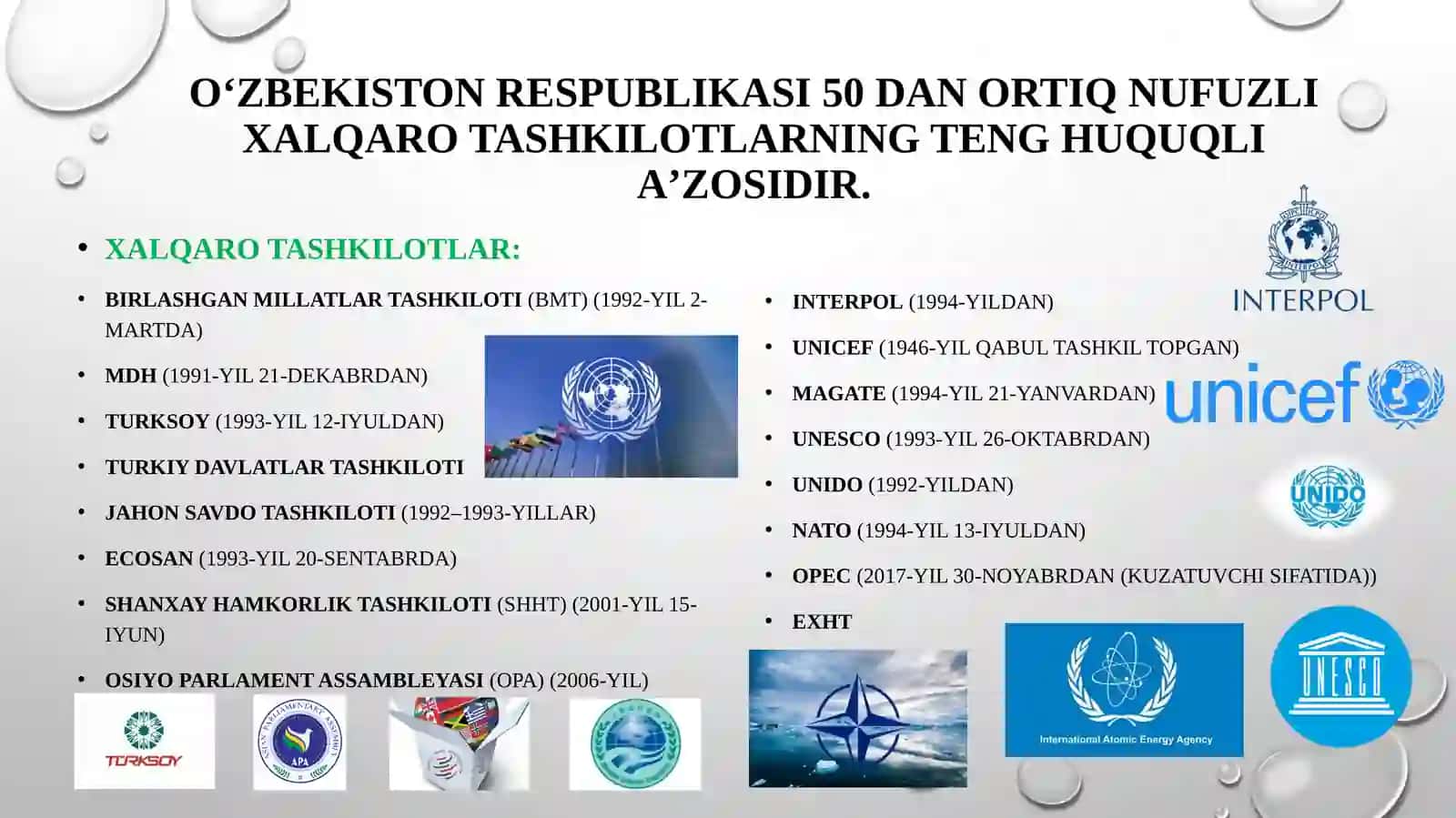 XALQARO TASHKILOTLARNING XALQARO SAVDONI RIVOJLANTIRISHDAGI AHAMIYATI 4