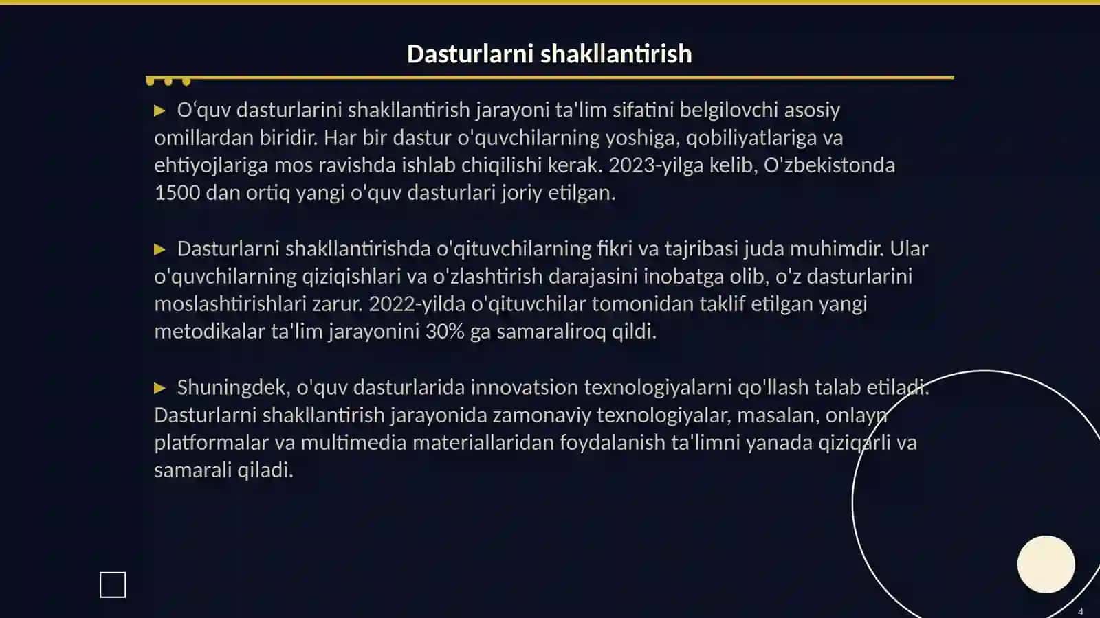 Rejalashtirishni O‘quv ishlarini rejalashtirish 4