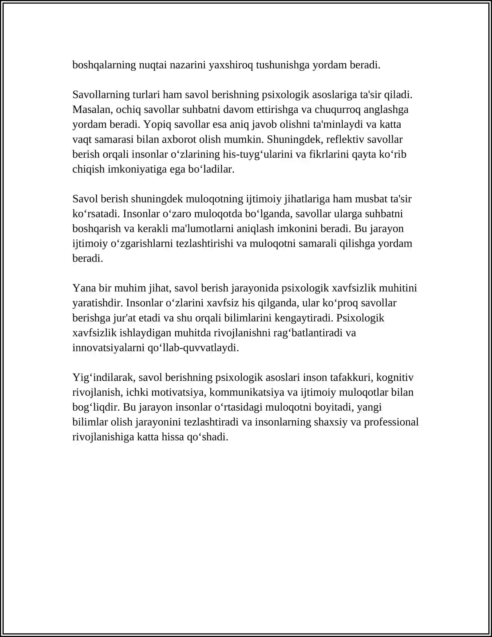 SOʻROQ QILISH TAKTIKASI VA UNING TUSHUNCHASI 4