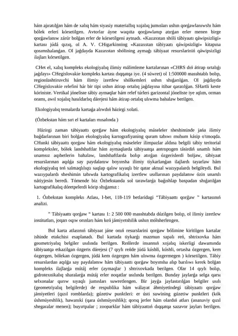 4-lekciya. Ekologiyalıq kartografiyaning tariyxı hám házirgi jaǵdayı 4