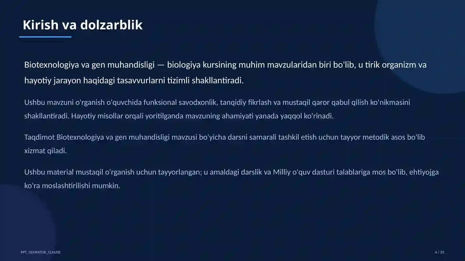 Biotexnologiya va gen muhandisligi (11-sinf) 4