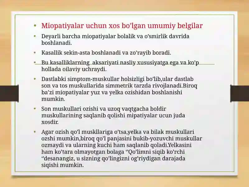 Miopatiya kasalligi haqida 4