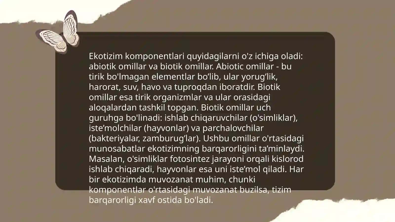Ekotizim va ularning tasniflanishi 4