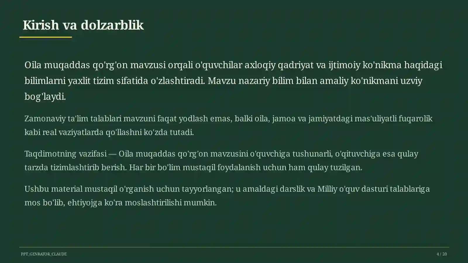 Oila muqaddas qo'rg'on (5-sinf) 4