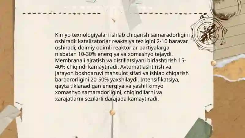 Kimyo fanining sanoat va xalq xoʻjaligi rivojidagi ahamiyati 4