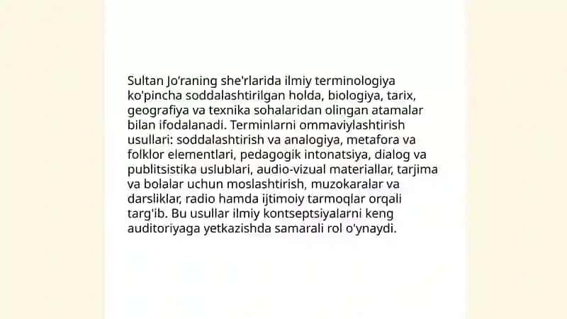 Sultan Joʻraning Ilmiy Ommabop Vatanparvarlik She'rlarini Tahlil Qilish 4