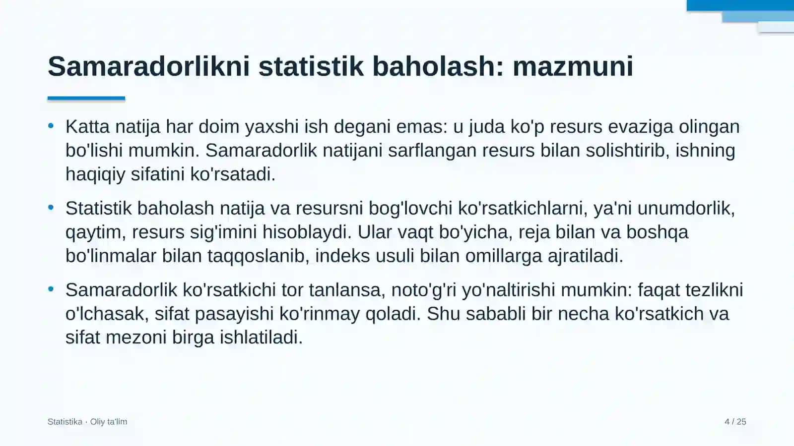 Fuqarolik sudlarida samaradorlikni statistik baholash 4