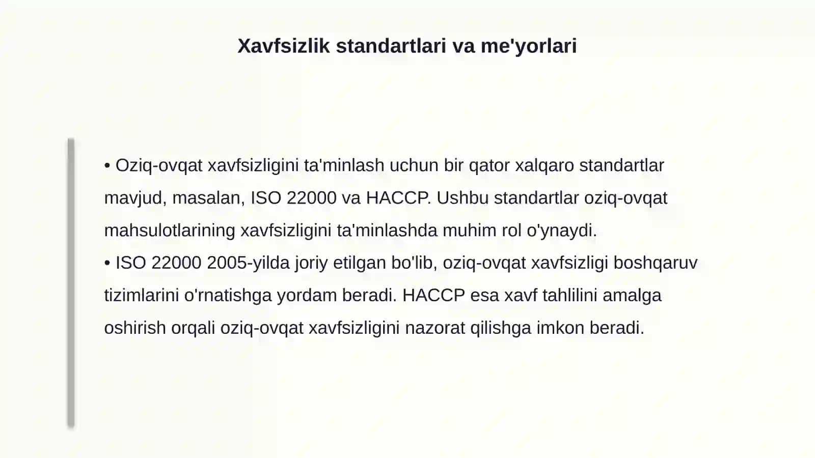 Bankdagi goʻsht kanservalarda tegishli standartlarga havfsizlik koʻrsatgichlarini aniqlash 4