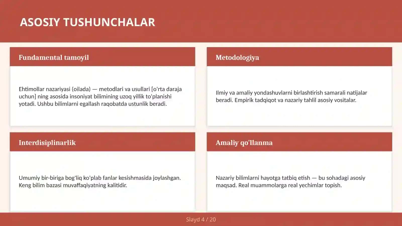 Ehtimollar nazariyasi (oilada) — metodlari va usullari [o'rta daraja uchun] 4