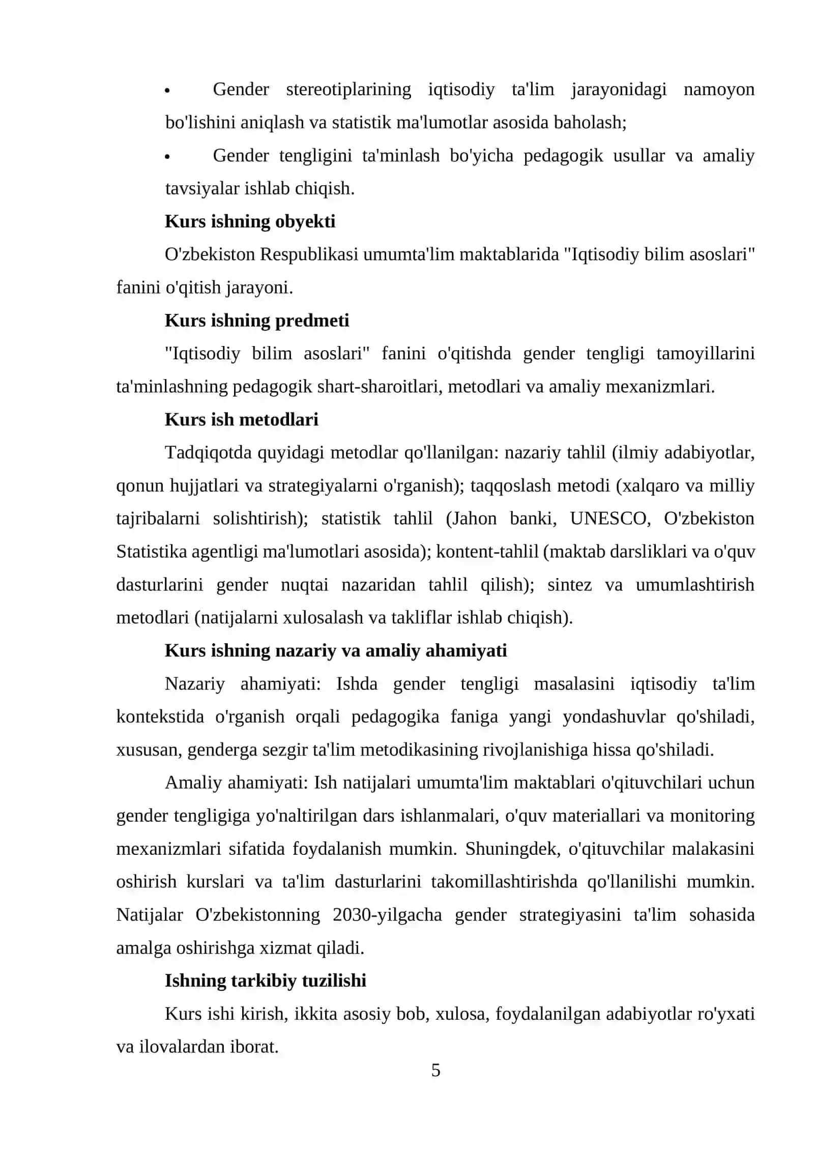 Iqtisodiy bilim asoslari o'qitishda gender tengligi masalasi 4