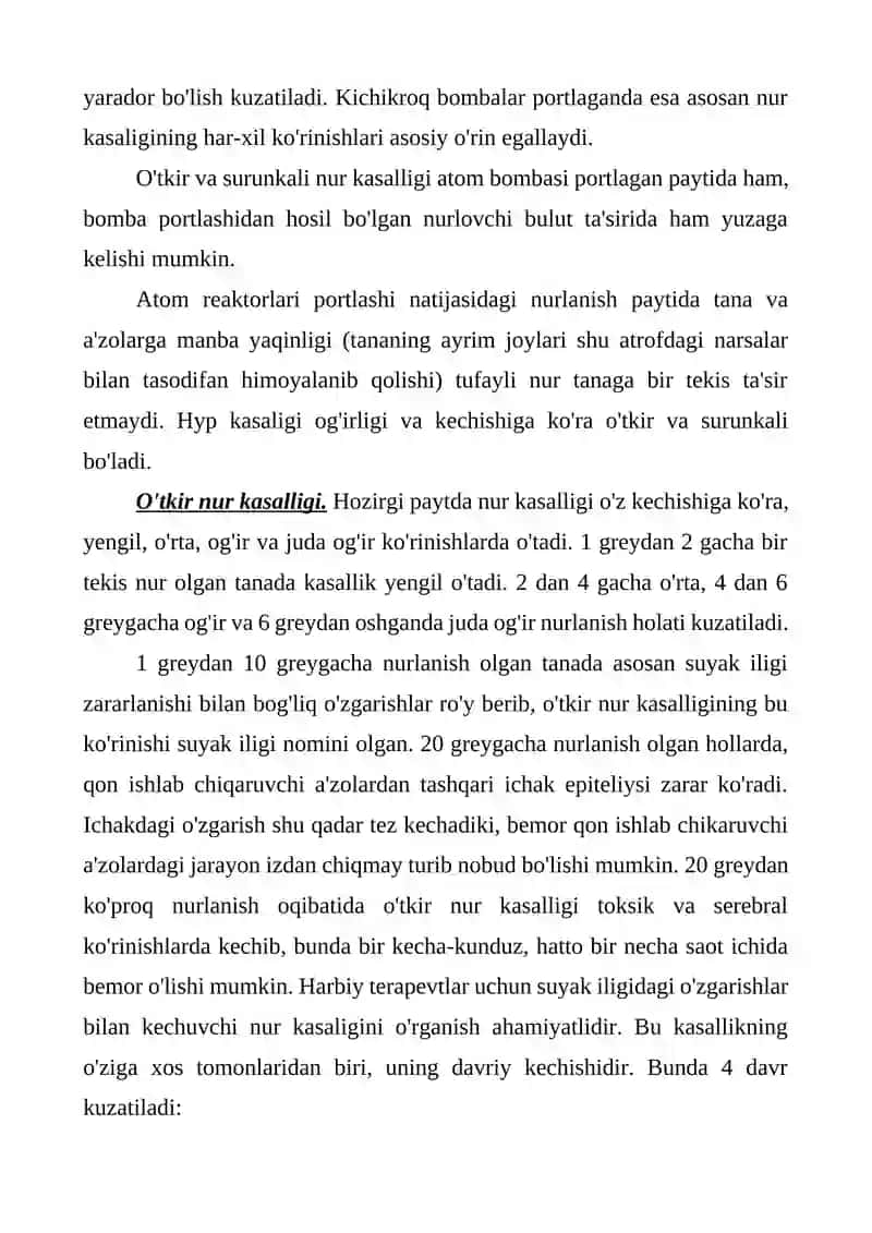 TINCHIK DAVRIDA RADIATSION ZARARLANISH 4