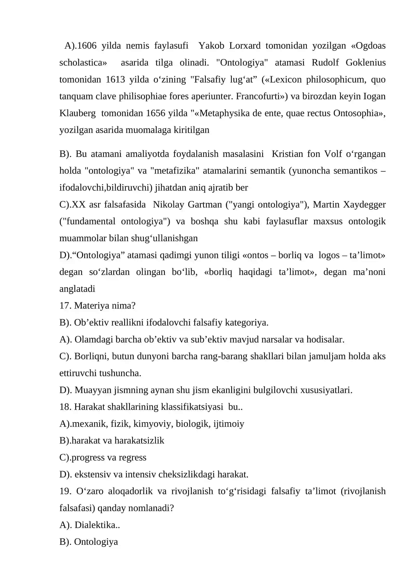 Falsafa test 4