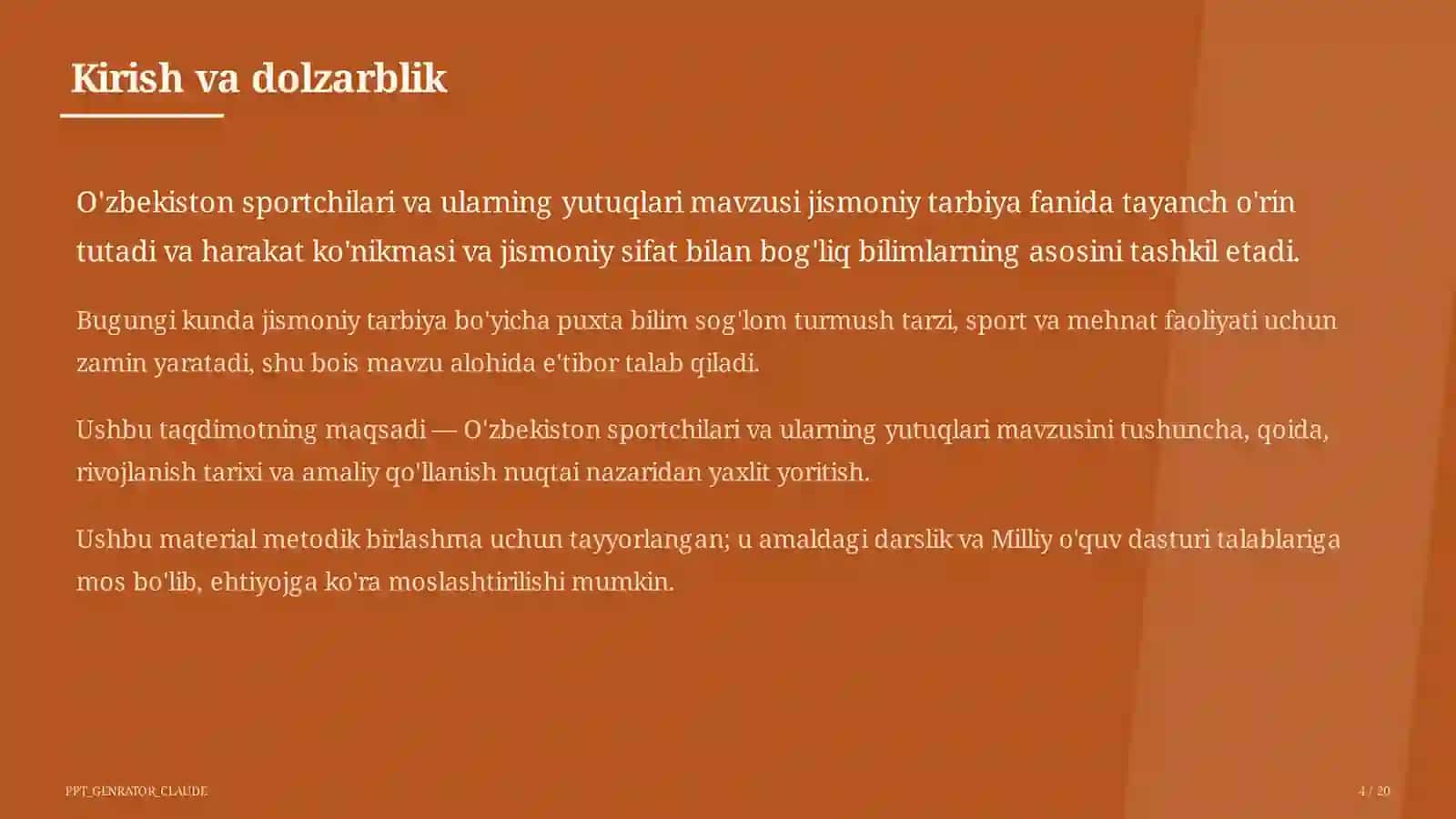 Jismoniy tarbiya (1– 11) — metodik birlashma uchun 4