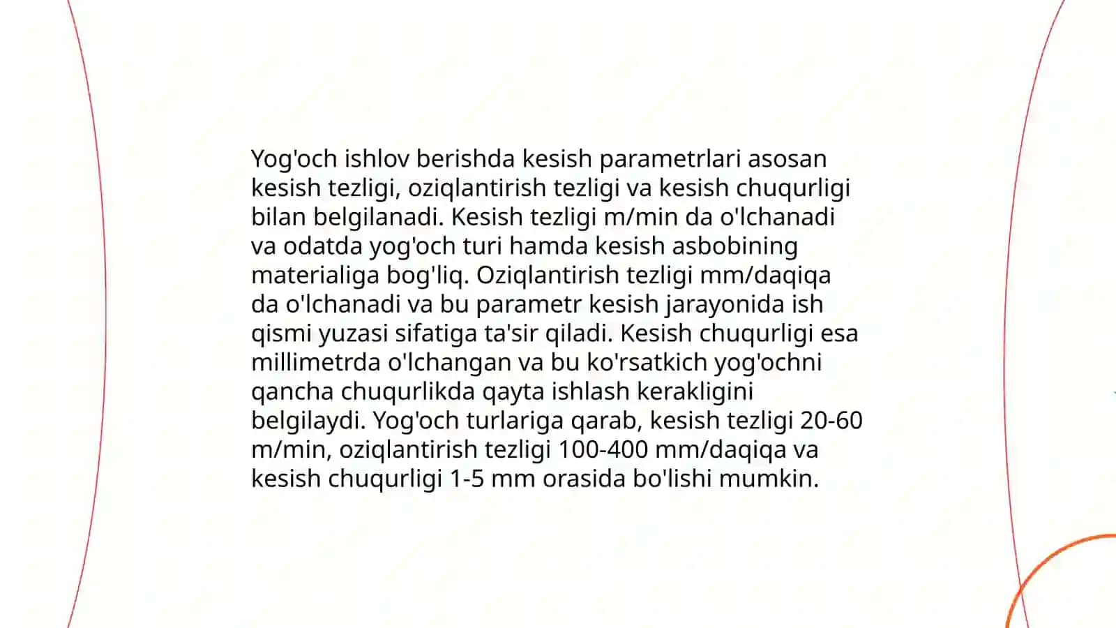 Turli operatsiyalar uchun kesish rejimlarini tanlash 4