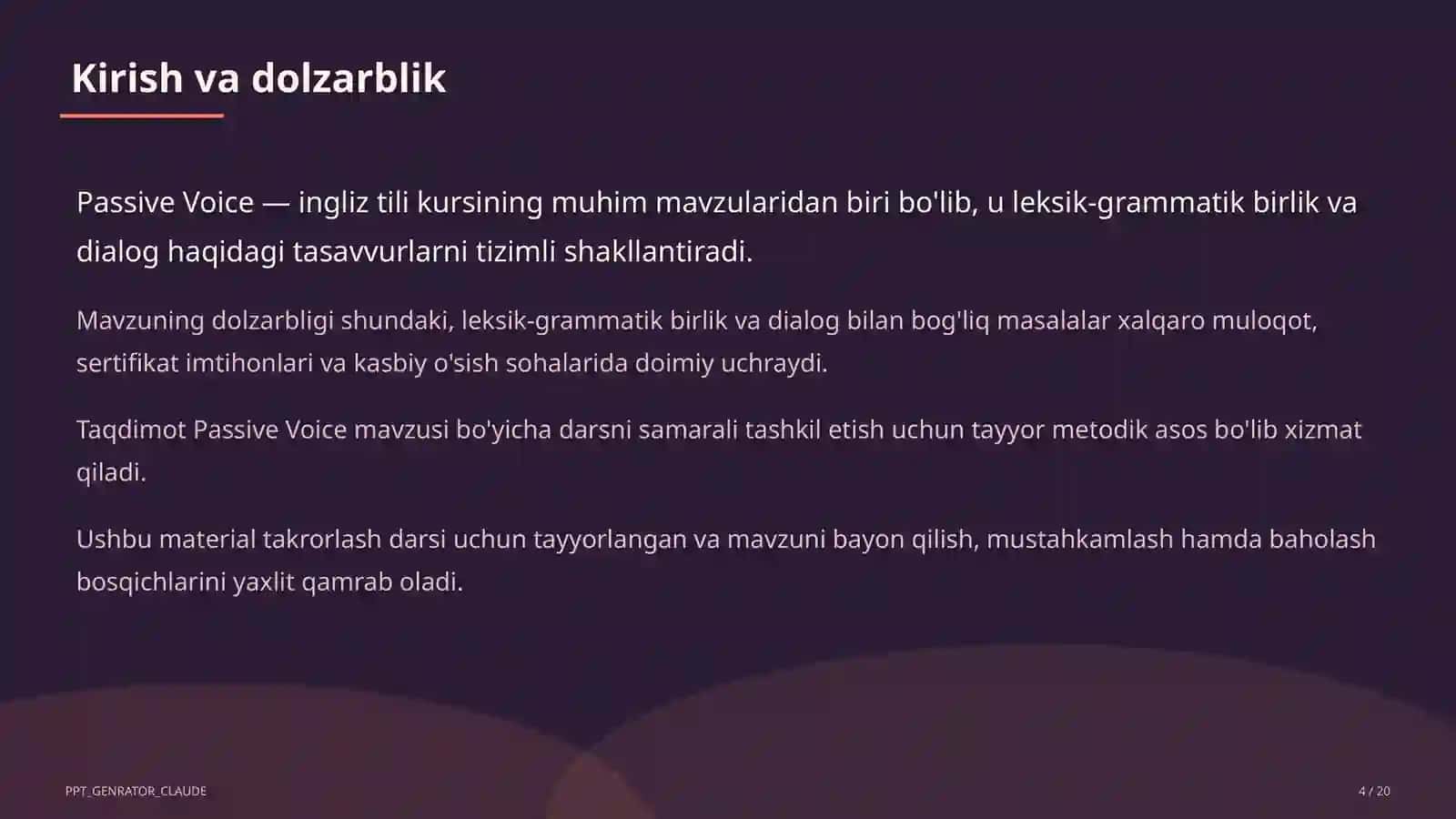 Passive Voice (9-sinf) 4