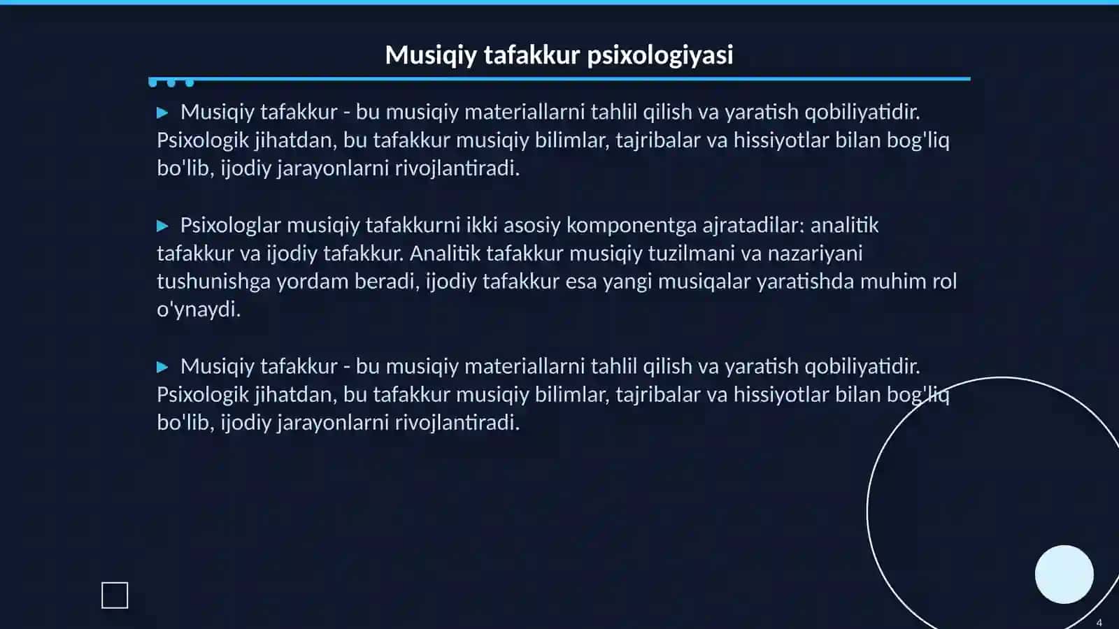 Musiqiy idrok va musiqiy tafakkur 4
