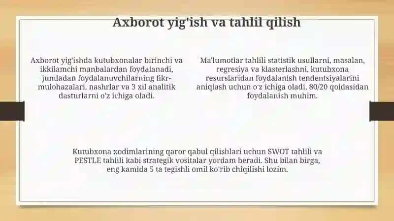 Kutubxona boshqaruvi daqaror qabul qilish mexanizmlari 4