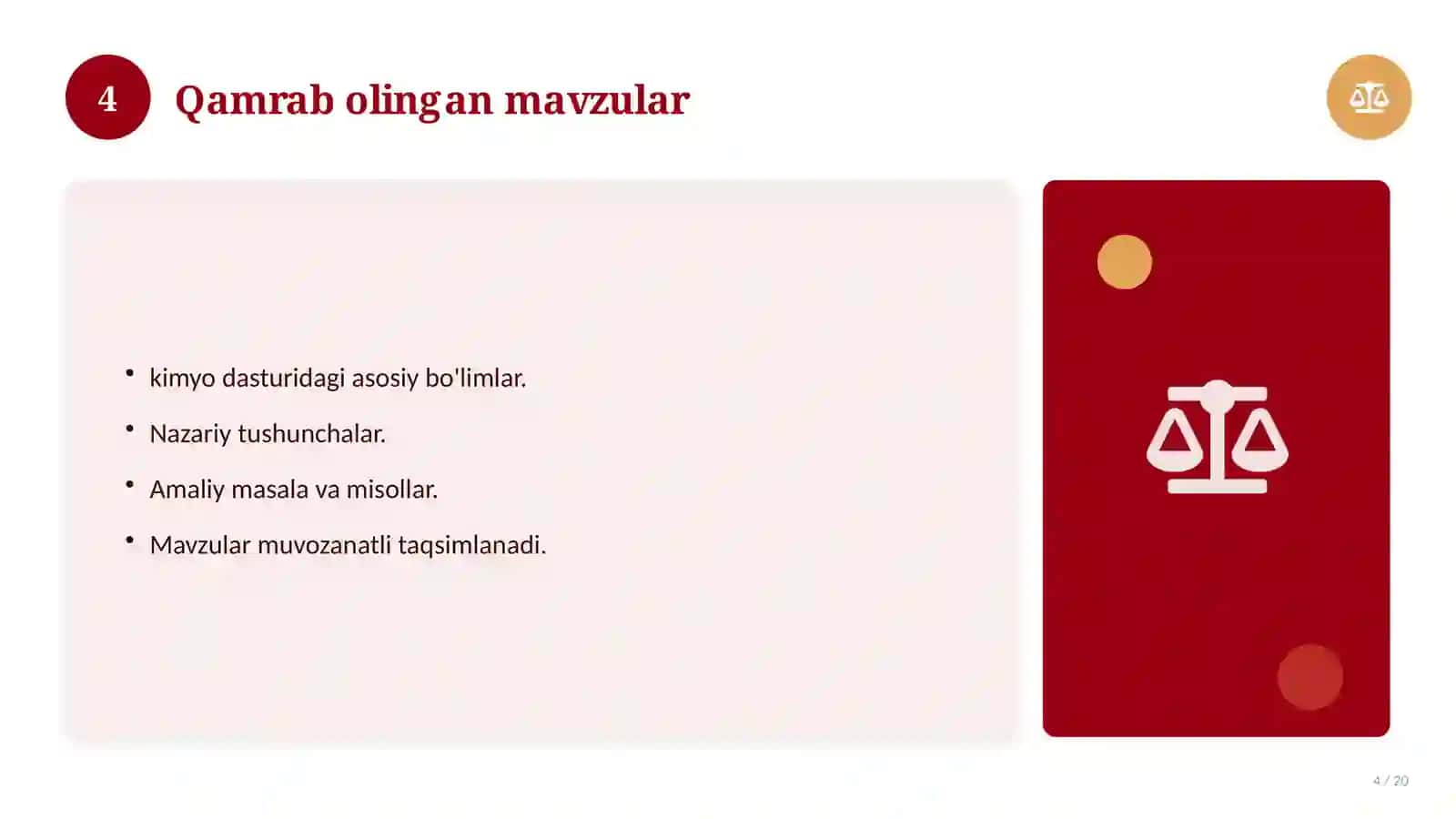 Kimyo fanidan 11-sinf test savollari to'plami 4