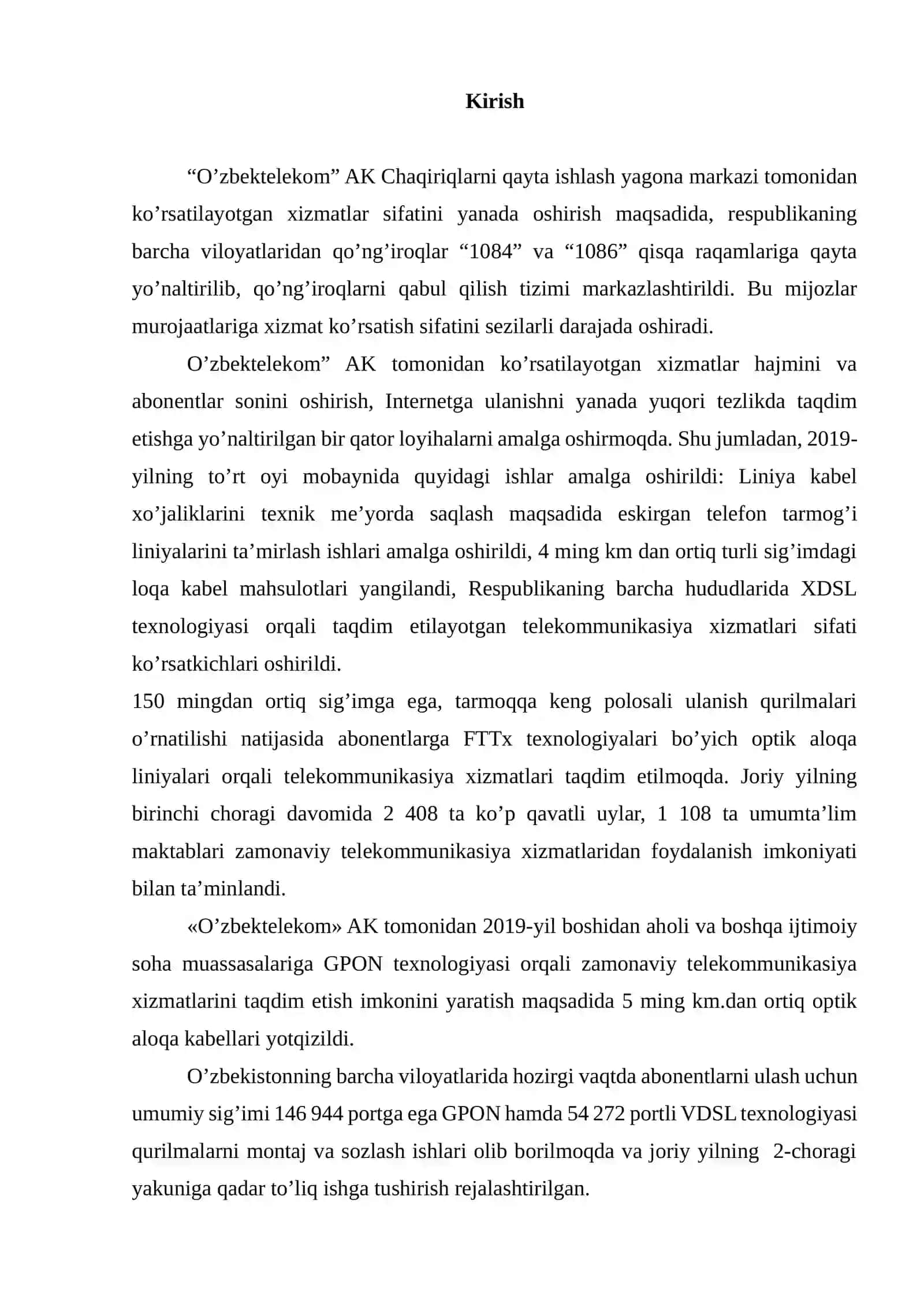 Qashqadaryo – Samarqand viloyatlari orasida optik transport tarmog‘ini loyixalashtirish 4