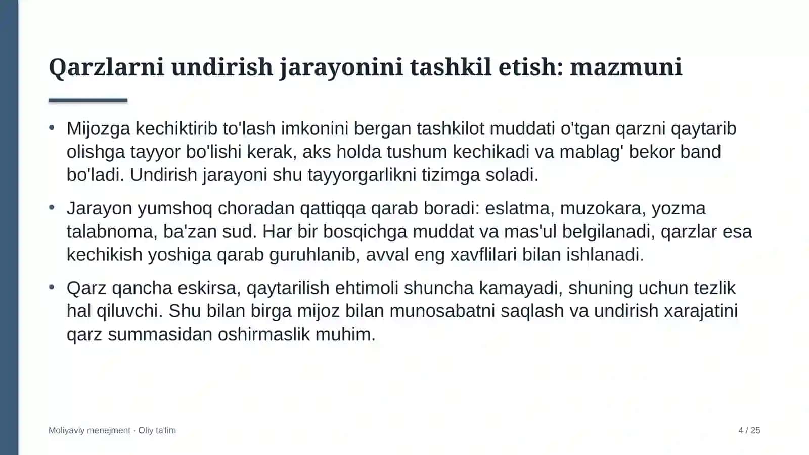 Kichik gidroelektr stansiyalarida qarzlarni undirish jarayonini tashkil etish 4