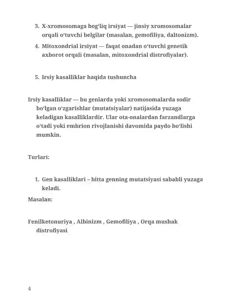 Yosh fizologiyasi va gigiyena fanidan MUSTAQIL TA’LIM 4