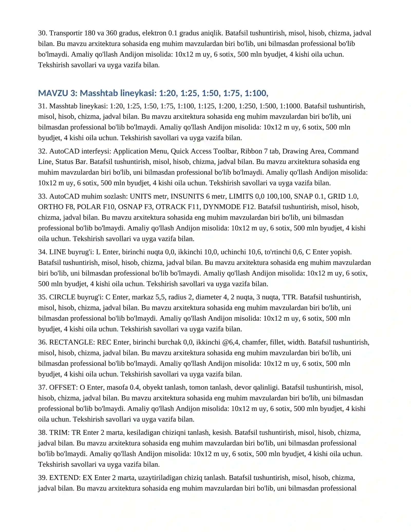 Arxitektura 0 Dan boshlab 4
