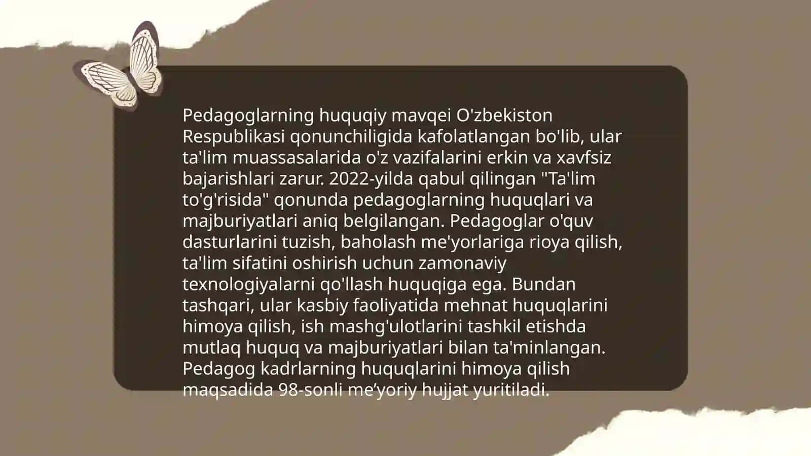 Talim tashkilotlari pedagog hodimlarning huquqiy maqomi 4
