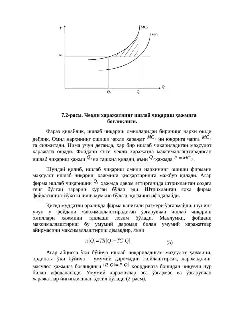 Рақобатлашган бозорда, қисқа муддатли оралиқда фирма фойдасини 4