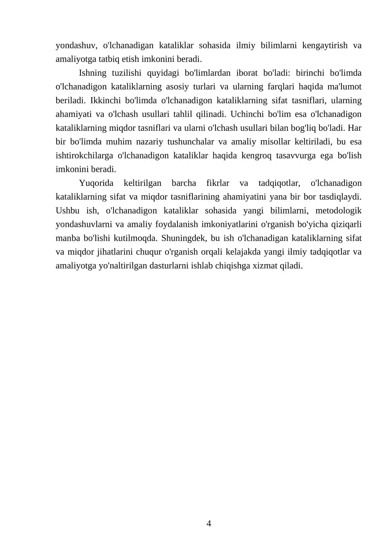O'lchanadigon kataliklarning sifat va miqdor tasniflari 4