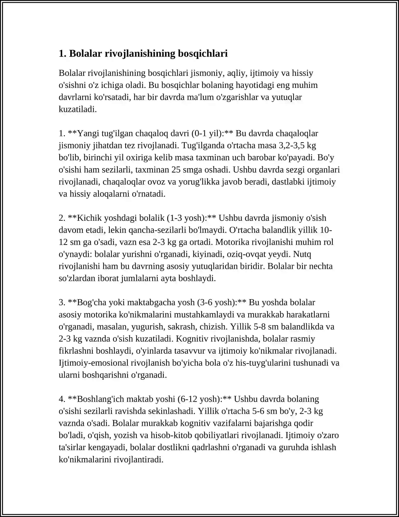 Maktabgacha yoshdagi bolalarni yoshga doir pedagogik va psixologik xususiyatlari va ularning bola sogʻlom rivojlanishidagi ahamiyati 4
