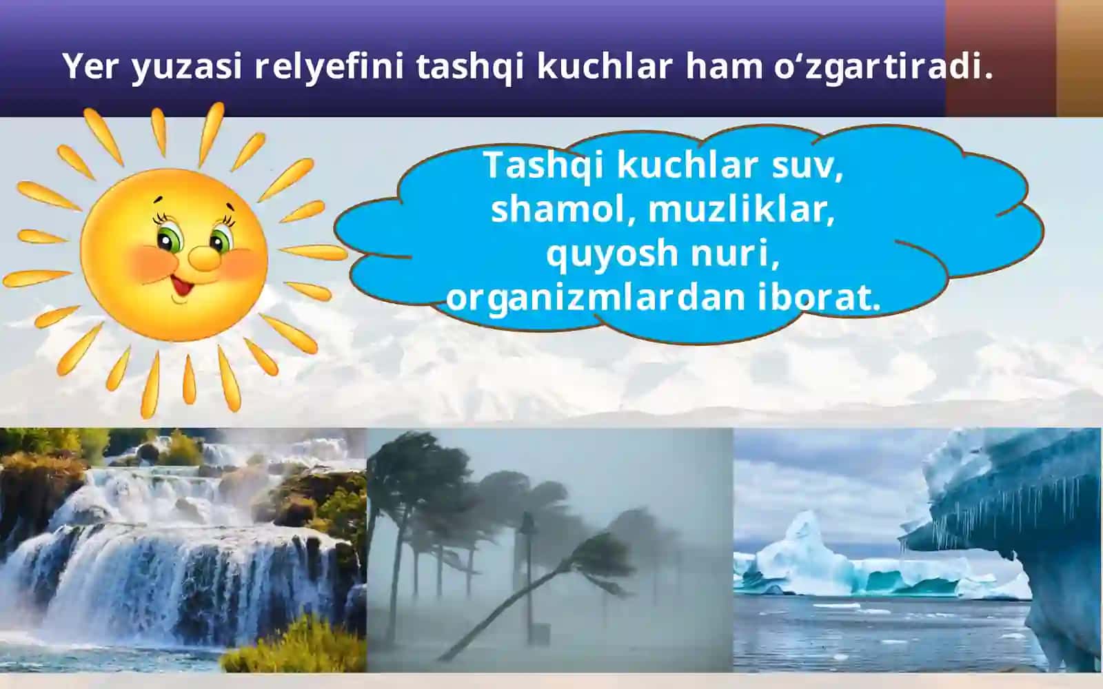 5-sinf Geografiya fanidan Yer yuzi relyefining asosiy shakllari dars taqdimoti 4