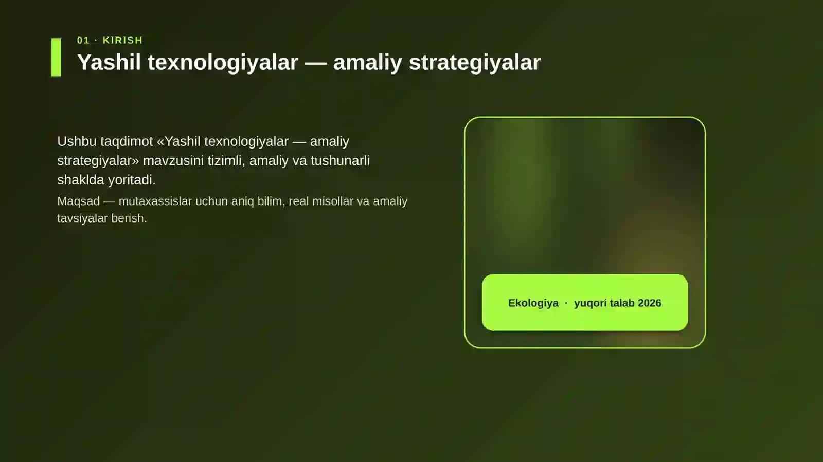 Yashil texnologiyalar — amaliy strategiyalar 4