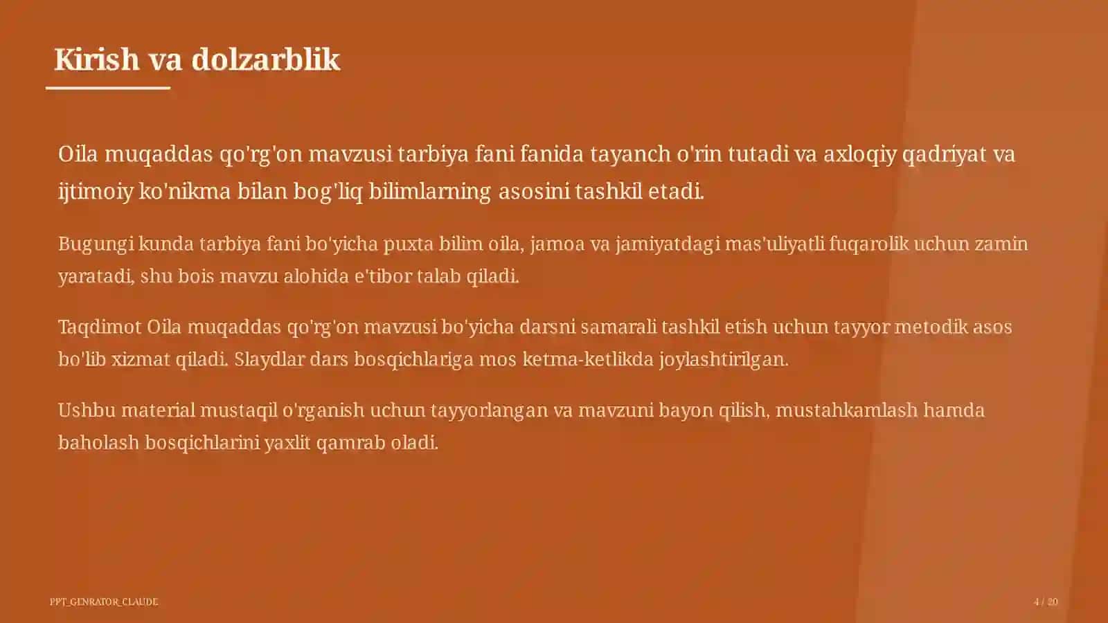 Oila muqaddas qo'rg'on (5-sinf) 4