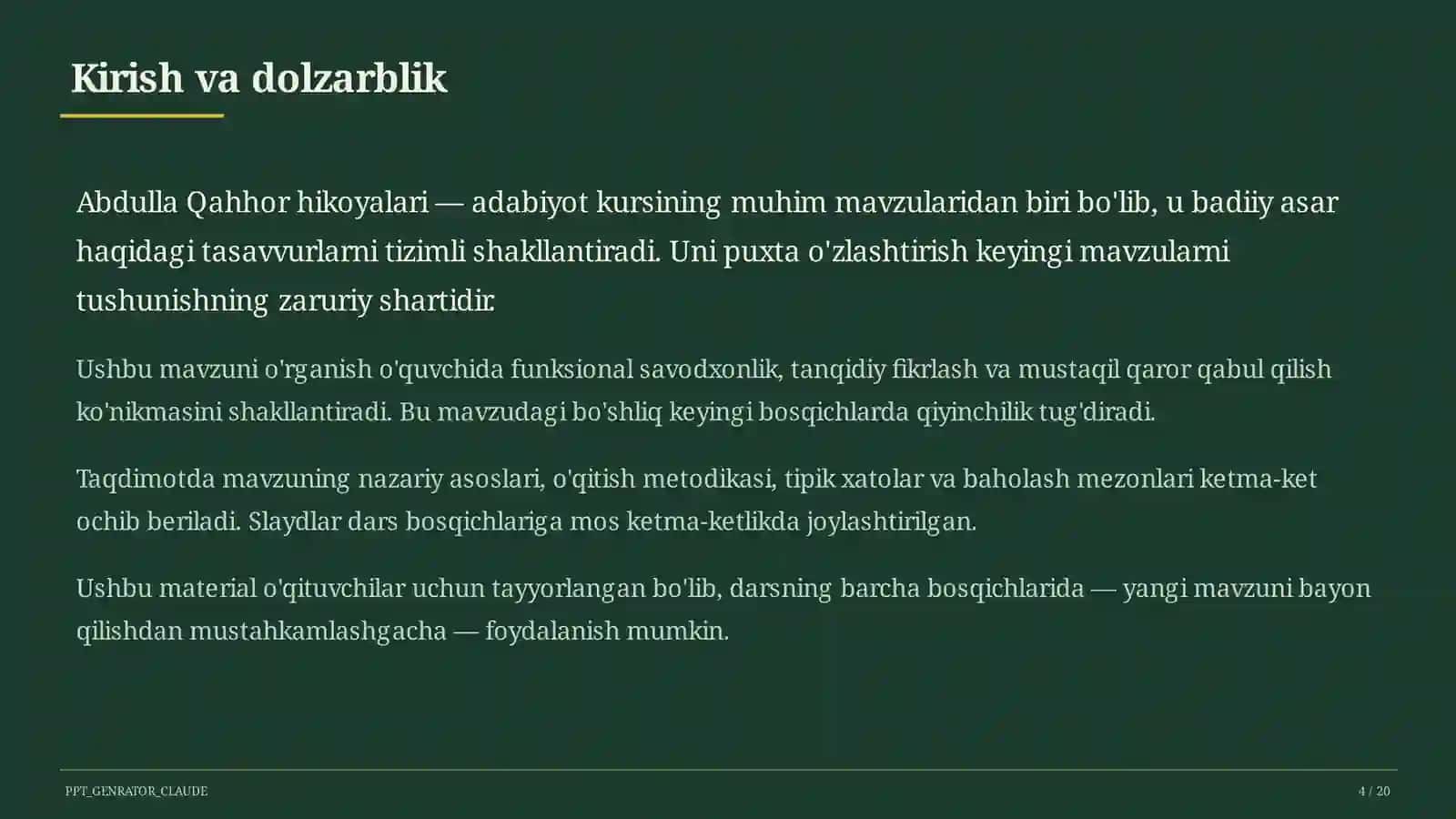 Abdulla Qahhor hikoyalari (8-sinf) 4