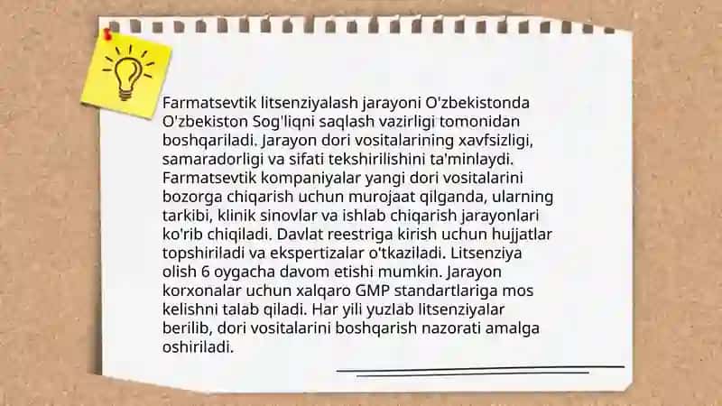 Dorixona xujjatlarini rasmiylashtirish, hujjatlarning turlari 4