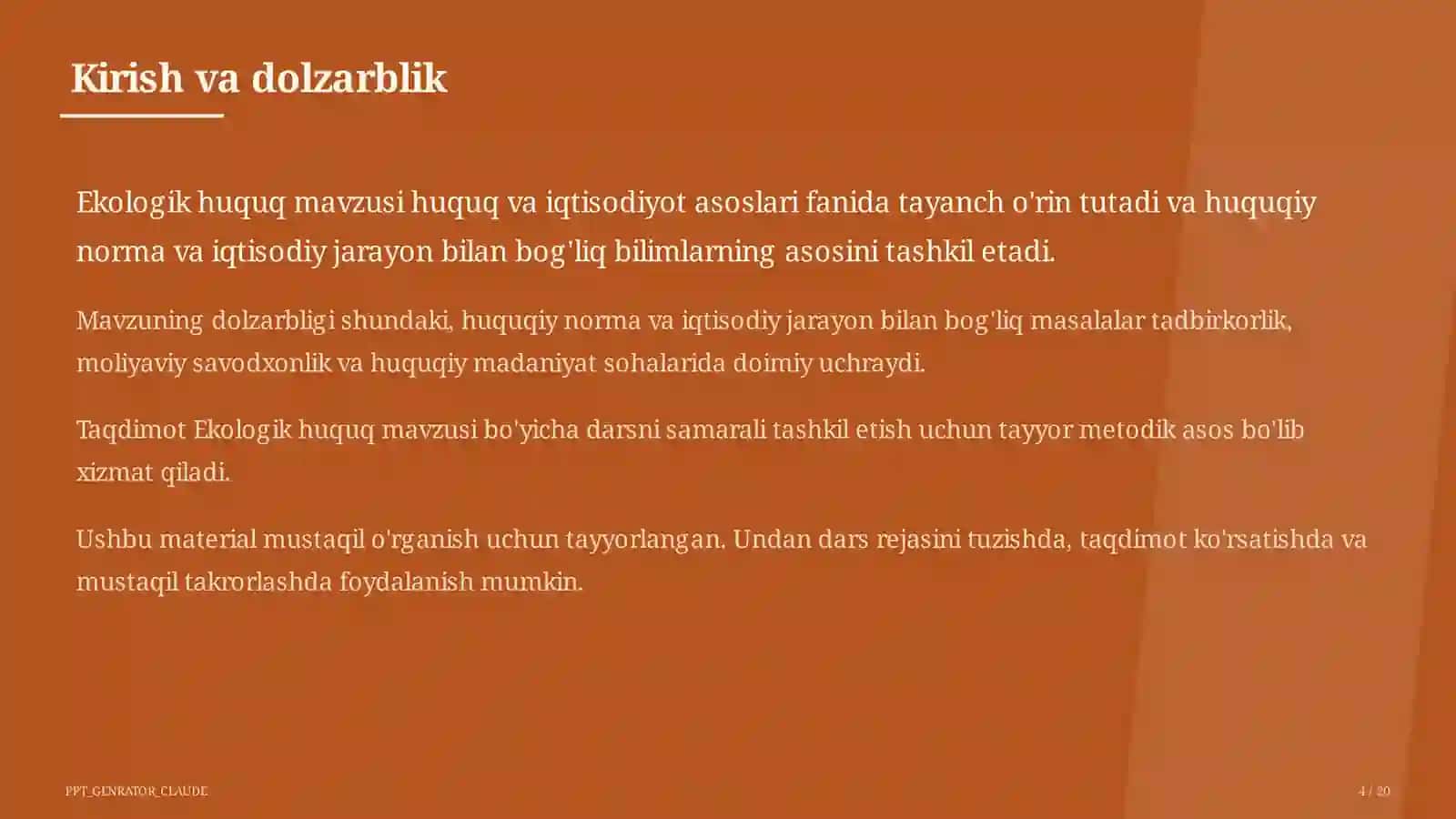 Ekologik huquq (11-sinf) 4