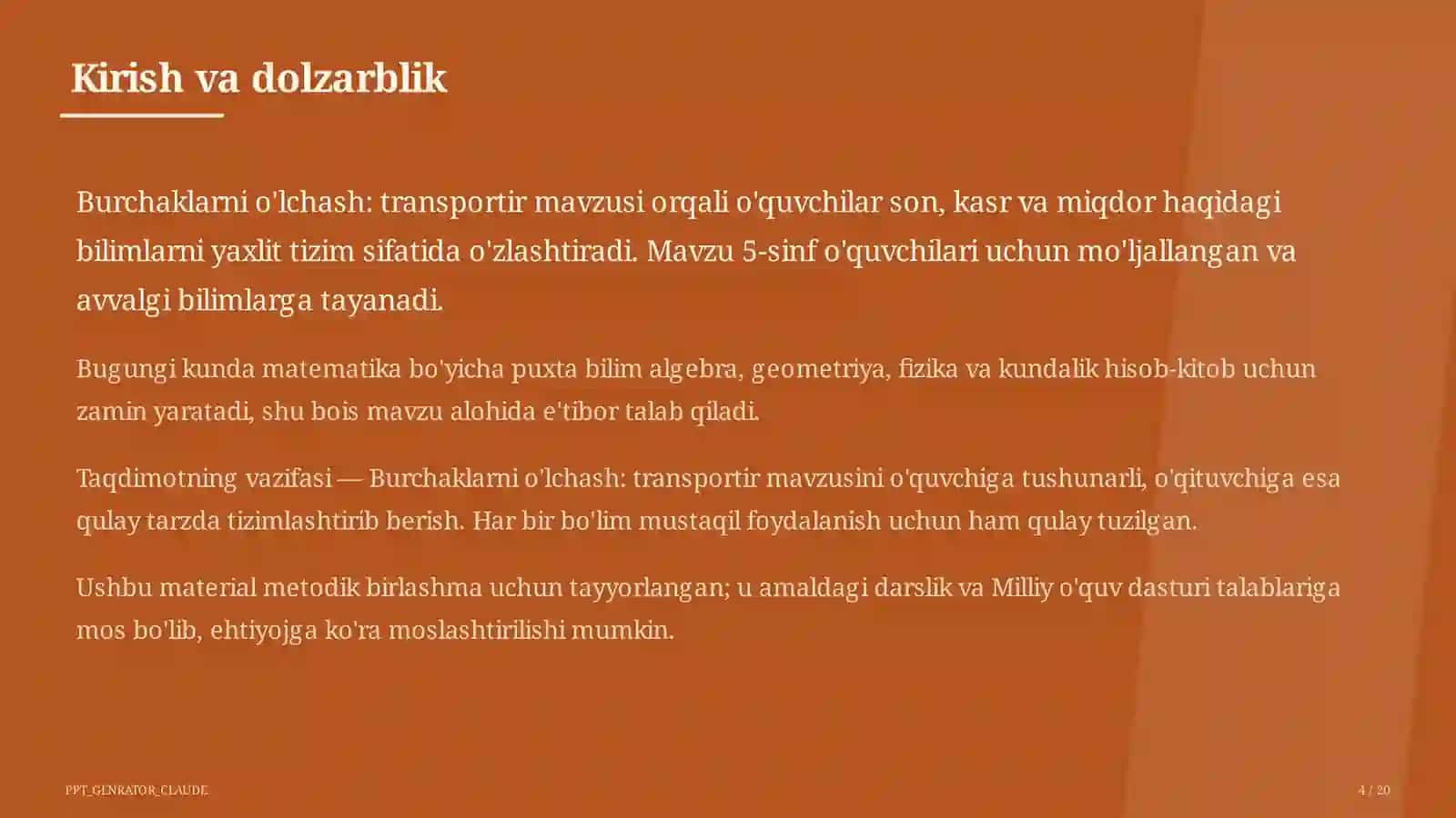 Matematika (5–6) — metodik birlashma uchun 4
