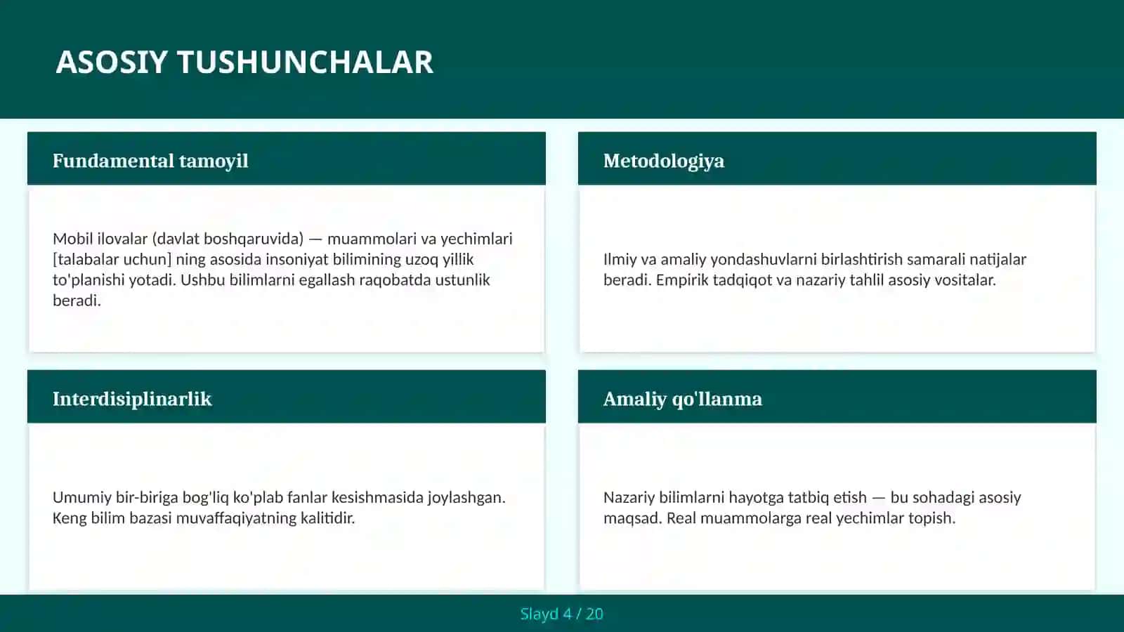 Mobil ilovalar (davlat boshqaruvida) — muammolari va yechimlari [talabalar uchun] 4