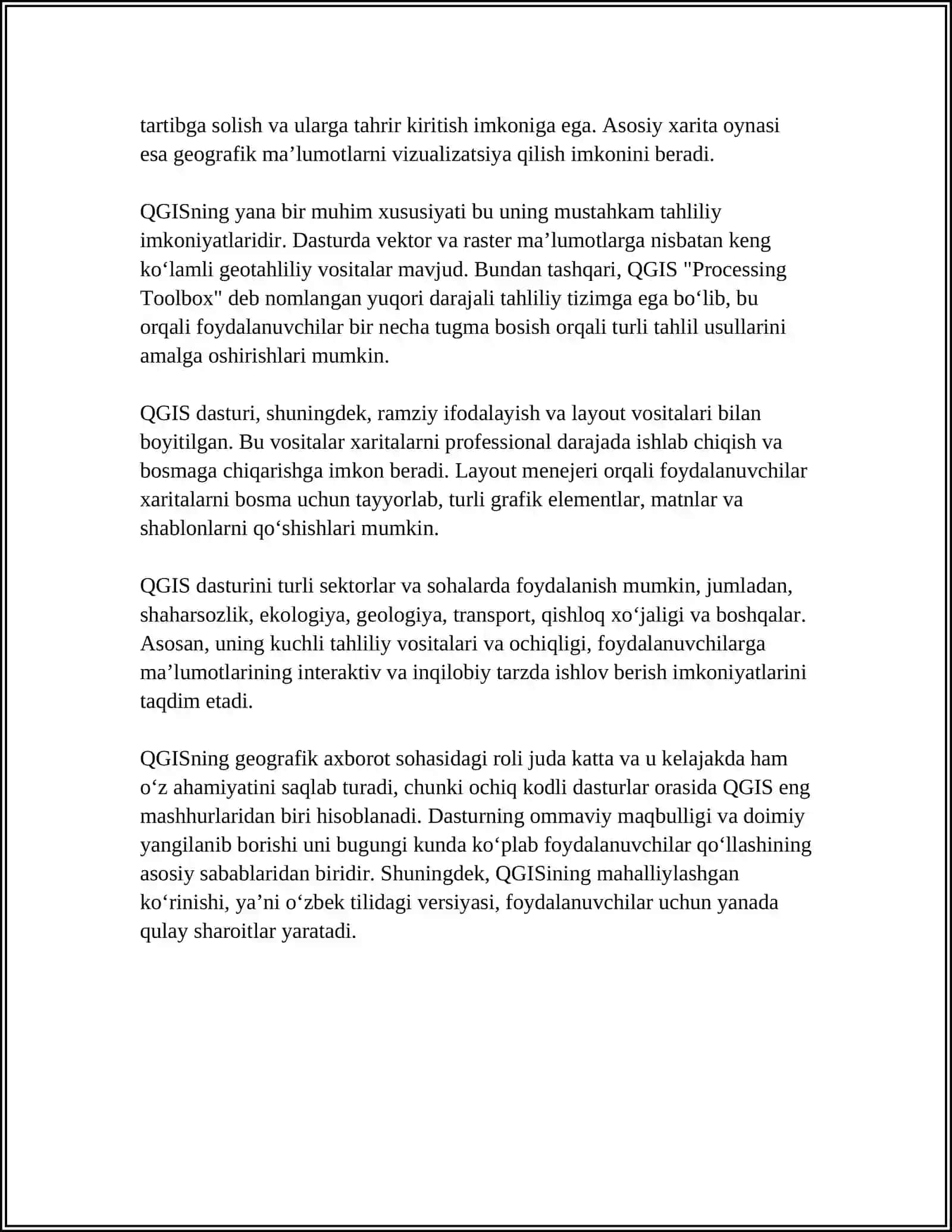 QGIS dasturi va uning asosiy funktsiyalari 4