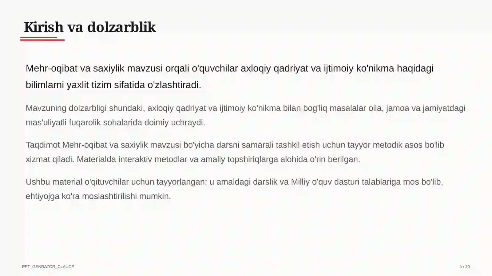 Mehr-oqibat va saxiylik (4-sinf) 4